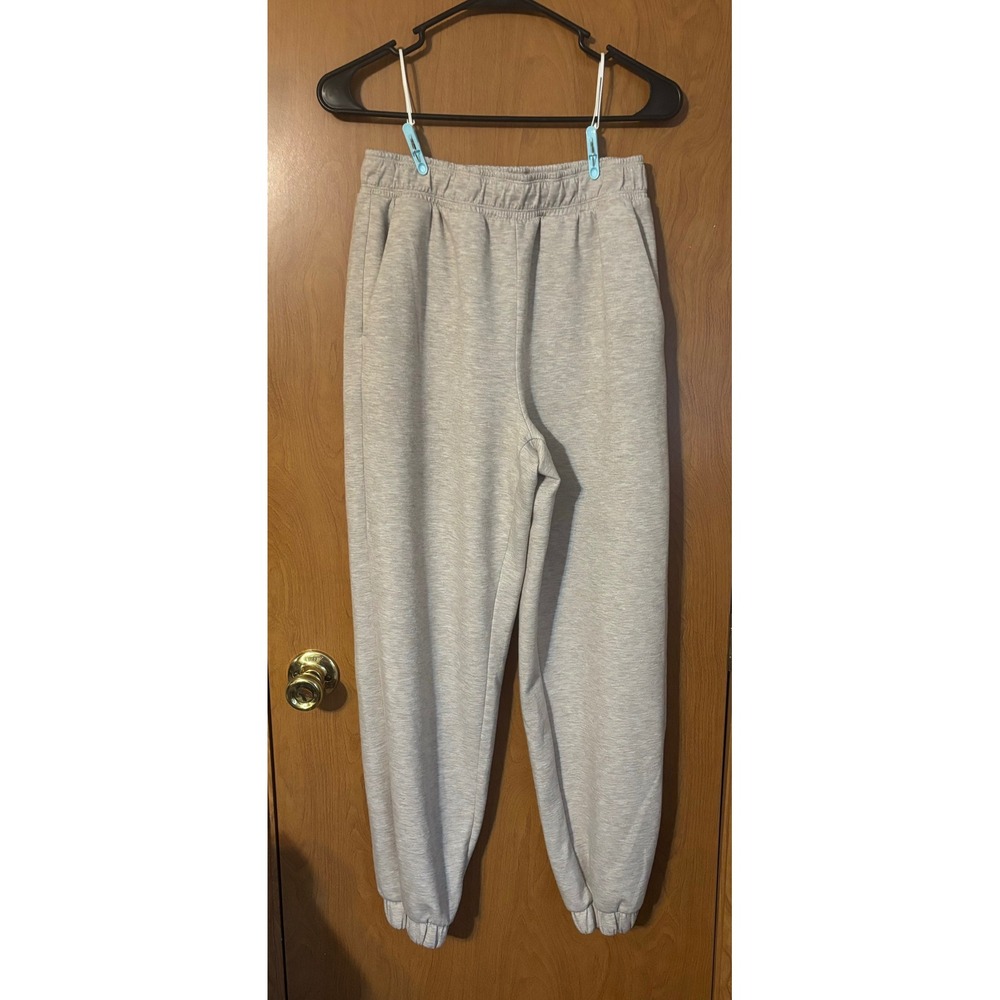 Yogalicious Lux Scuba Anywhere Joggers Oatmeal Heather Beige Pants Small